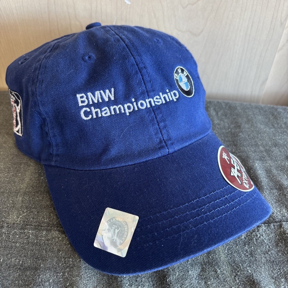 NEW BMW Championship Hat Cap Strap Back Mens One Size Blue Ahead PGA Tour Golf